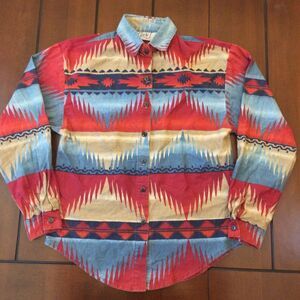 Vintage Circle T Aztec western long sleeve button up long sleeve shirt xs made i